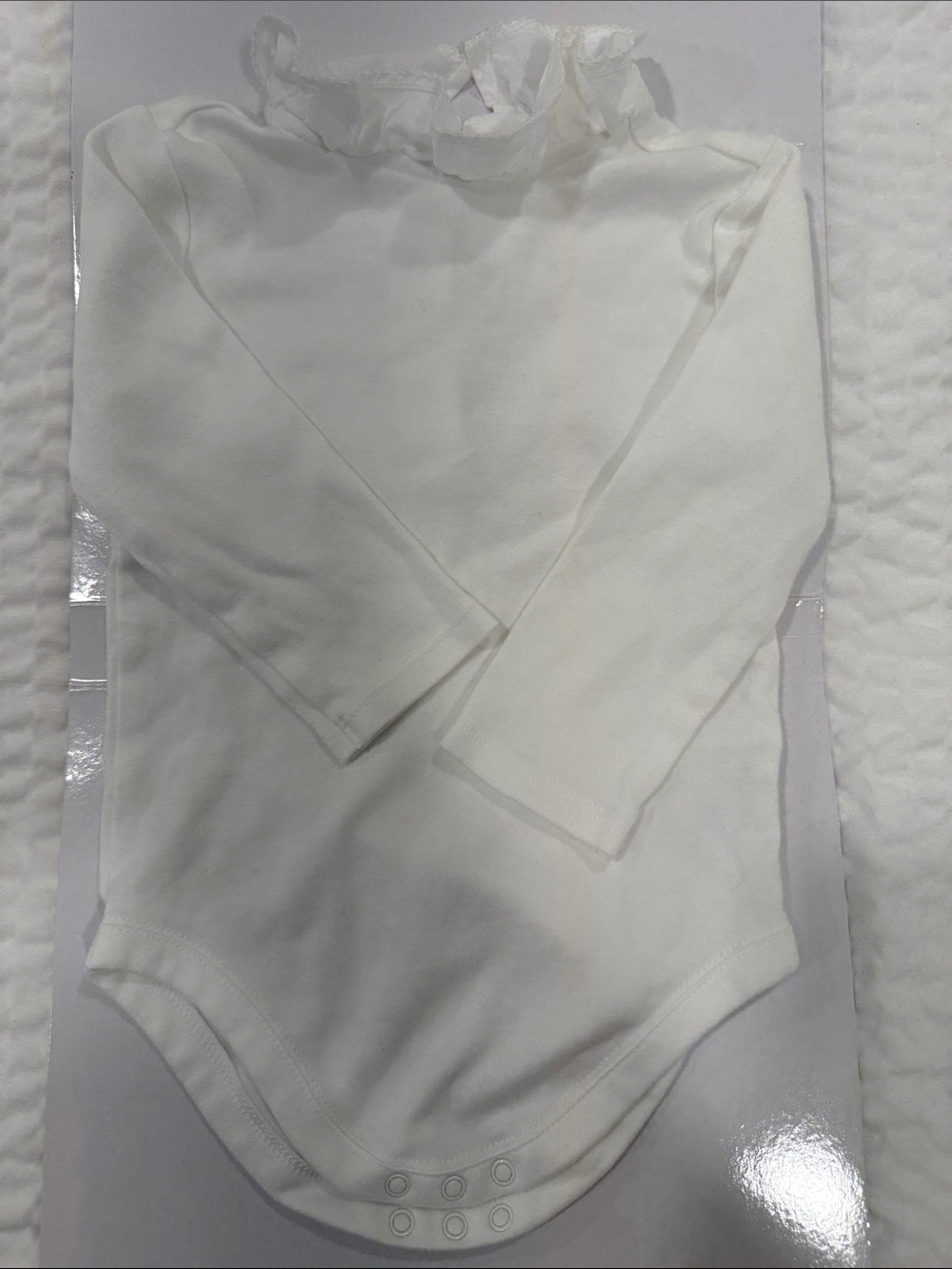 Janie and Jack. Long-Sleeve White Baby One-Piece Bodysuit